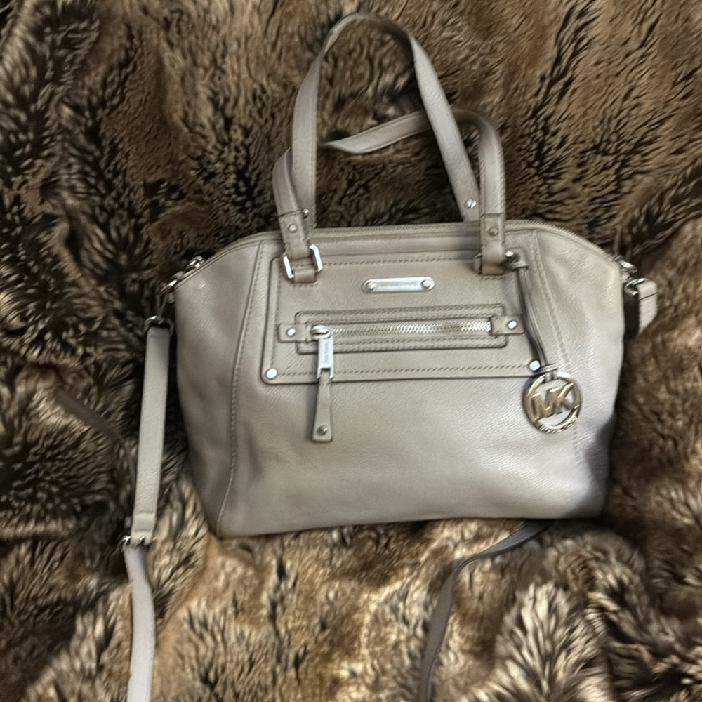 FINAL REDUCTION Michael Kors Large Grey Leather Satchel/ Shoulder Bag